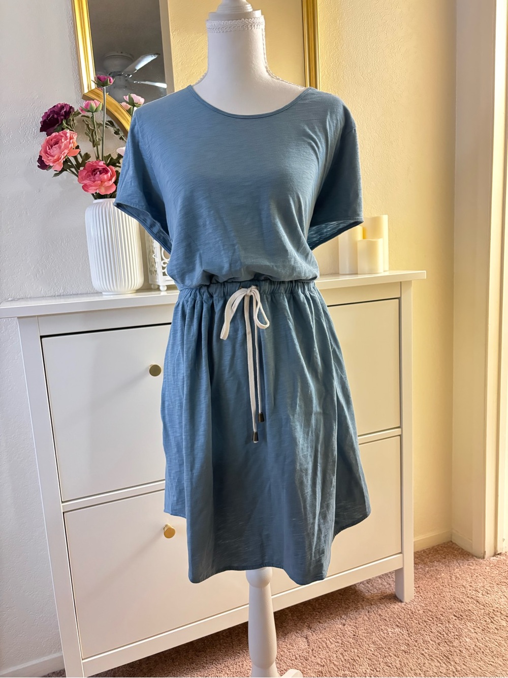 Le Marais 100% Pima Cotton Drawstring Dress XL